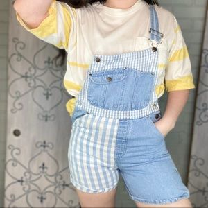 GoodFellows Vintage Denim & White Checked Overalls
